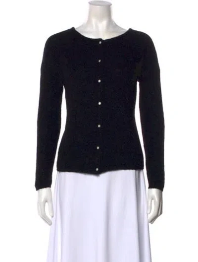 Pre-owned La Maille Sezane Scoop Neck Long Sleeve Top In Black