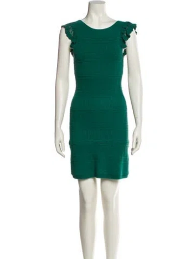 Pre-owned La Maille Sezane Scoop Neck Mini Dress In Green