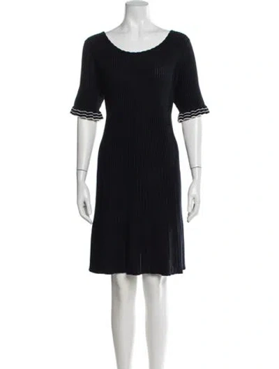Pre-owned La Maille Sezane Scoop Neck Mini Dress W/ Tags In Black