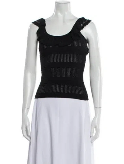 Pre-owned La Maille Sezane Scoop Neck Sleeveless Top In Black
