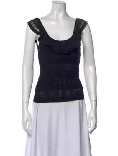 Pre-owned La Maille Sezane Scoop Neck Sleeveless Top In Black