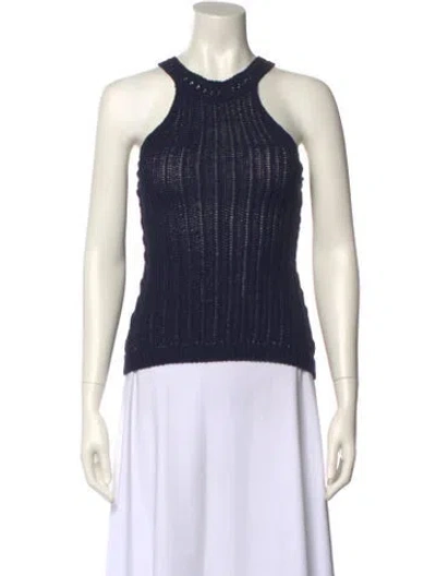 Pre-owned La Maille Sezane Scoop Neck Sleeveless Top In Blue