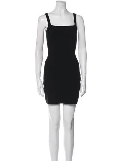 Pre-owned La Maille Sezane Square Neckline Long Dress In Black
