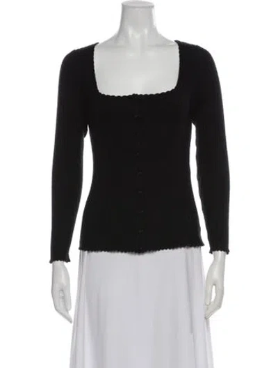 Pre-owned La Maille Sezane Square Neckline Long Sleeve Top In Gray