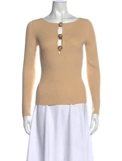 Pre-owned La Maille Sezane Square Neckline Long Sleeve Top W/ Tags In Neutral