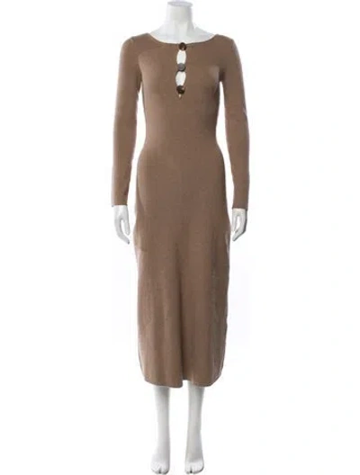 Pre-owned La Maille Sezane Square Neckline Midi Length Dress W/ Tags In Neutral
