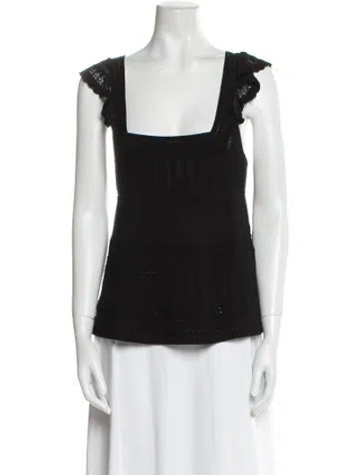 Pre-owned La Maille Sezane Square Neckline Sleeveless Top W/ Tags In Black