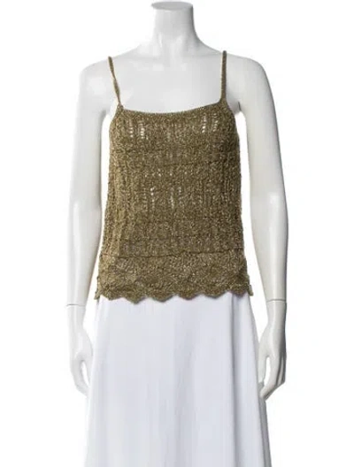 Pre-owned La Maille Sezane Square Neckline Sleeveless Top W/ Tags In Green
