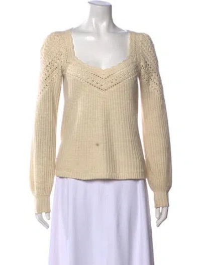 Pre-owned La Maille Sezane Square Neckline Sweater In Neutral