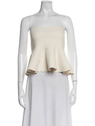 Pre-owned La Maille Sezane Strapless Top In White
