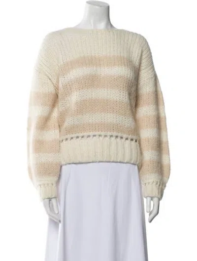 Pre-owned La Maille Sezane Striped Bateau Neckline Sweater In Blue
