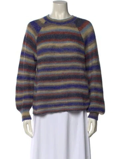 Pre-owned La Maille Sezane Striped Crew Neck Sweater In Blue
