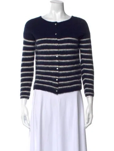 Pre-owned La Maille Sezane Striped Crew Neck Sweater In Blue