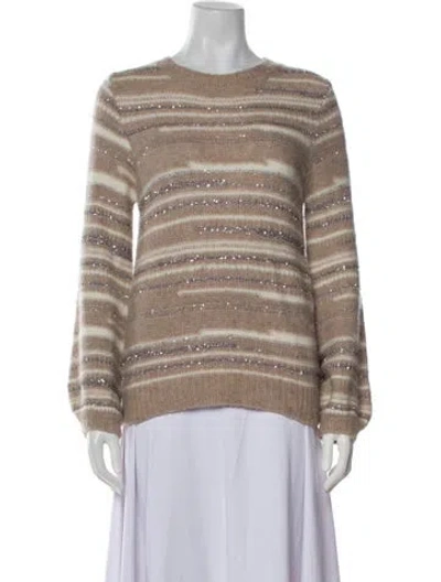 Pre-owned La Maille Sezane Striped Crew Neck Sweater In Neutral