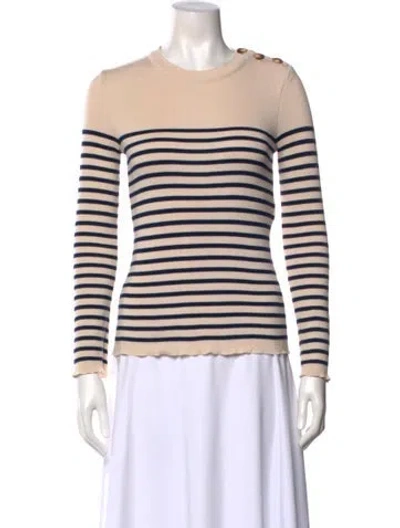 Pre-owned La Maille Sezane Striped Crew Neck Sweater In Neutral