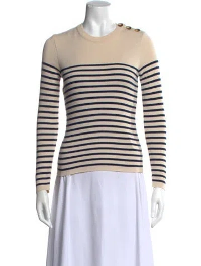 Pre-owned La Maille Sezane Striped Crew Neck Sweater In Neutral