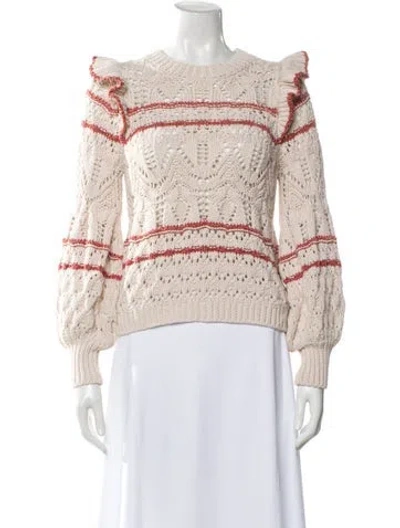 Pre-owned La Maille Sezane Striped Crew Neck Sweater In Neutral