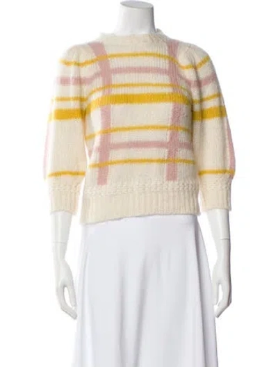 Pre-owned La Maille Sezane Striped Crew Neck Sweater In Neutral