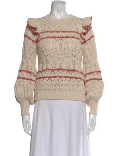 Pre-owned La Maille Sezane Striped Crew Neck Sweater In Neutral