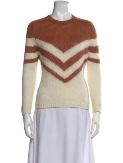 Pre-owned La Maille Sezane Striped Crew Neck Sweater In Neutral