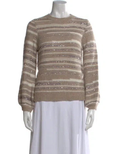 Pre-owned La Maille Sezane Striped Crew Neck Sweater In Neutral
