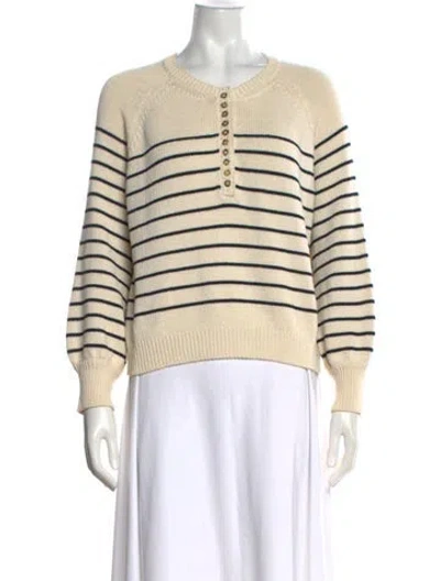 Pre-owned La Maille Sezane Striped Crew Neck Sweater In Neutral