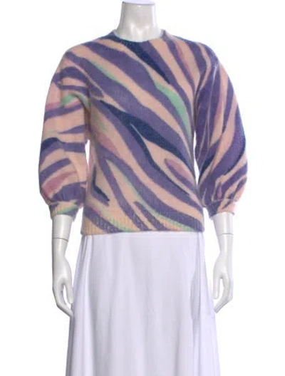 Pre-owned La Maille Sezane Striped Crew Neck Sweater In Purple