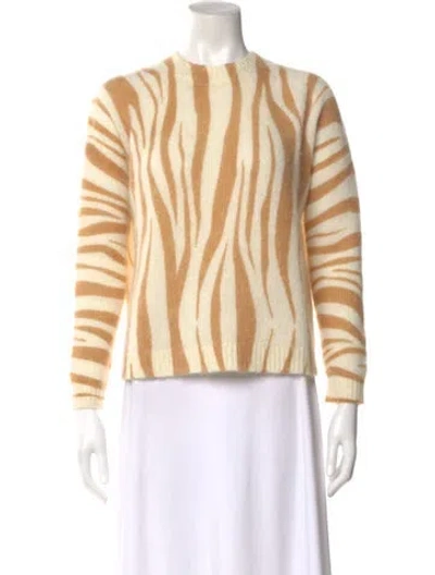 Pre-owned La Maille Sezane Striped Crew Neck Sweater In White
