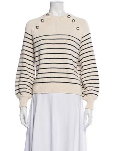 Pre-owned La Maille Sezane Striped Crew Neck Top In Neutral