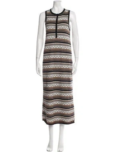 Pre-owned La Maille Sezane Striped Long Dress In Multi