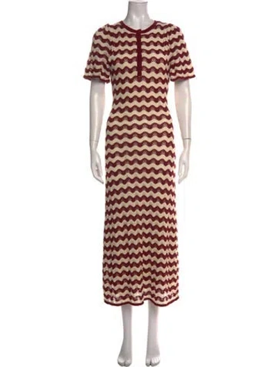 Pre-owned La Maille Sezane Striped Long Dress W/ Tags In Multi