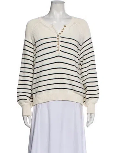 Pre-owned La Maille Sezane Striped Long Sleeve Top In Neutral