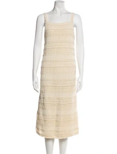 Pre-owned La Maille Sezane Striped Midi Length Dress W/ Tags In Neutral