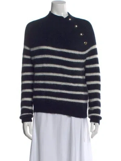 Pre-owned La Maille Sezane Striped Mock Neck Sweater In Multi