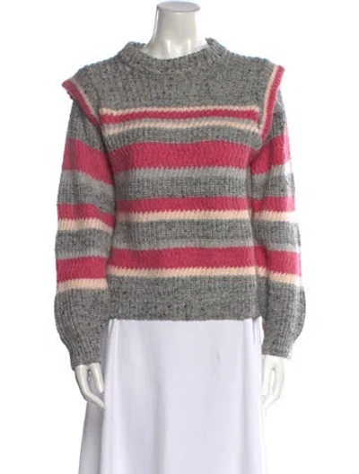 Pre-owned La Maille Sezane Striped Mock Neck Sweater W/ Tags In Gray