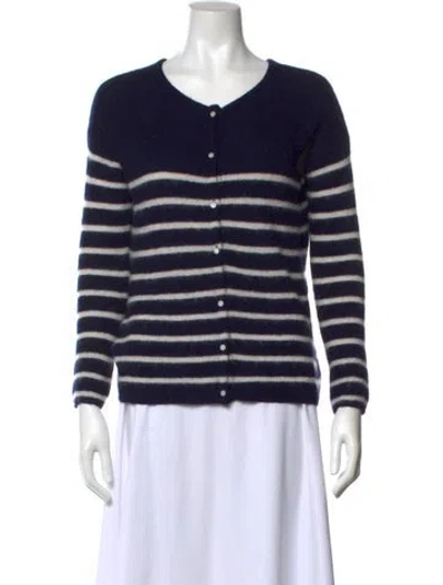 Pre-owned La Maille Sezane Striped Scoop Neck Sweater In Blue
