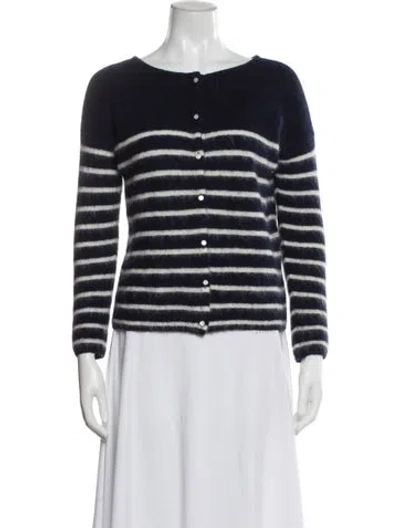Pre-owned La Maille Sezane Striped Scoop Neck Sweater In Blue