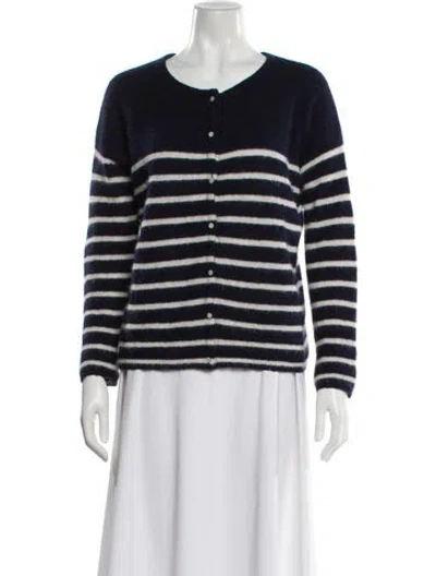Pre-owned La Maille Sezane Striped Scoop Neck Sweater In Blue