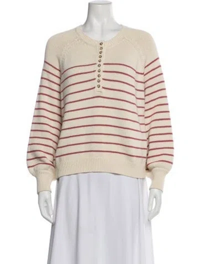 Pre-owned La Maille Sezane Striped Scoop Neck Sweater In Brown