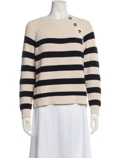 Pre-owned La Maille Sezane Striped Scoop Neck Sweater In Neutral