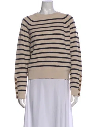 Pre-owned La Maille Sezane Striped Scoop Neck Sweater In Neutral