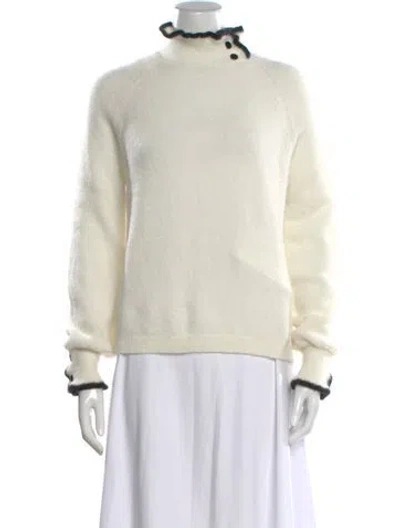 Pre-owned La Maille Sezane Turtleneck Sweater In White