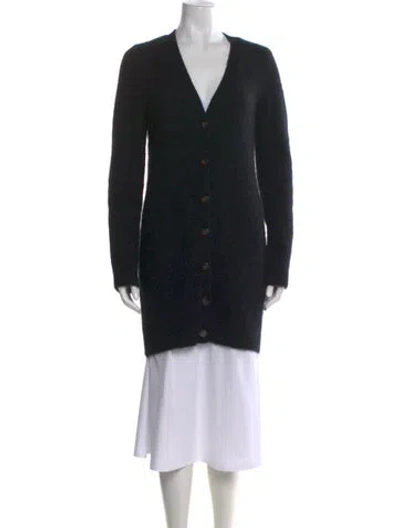 Pre-owned La Maille Sezane V-neck Long Dress In Black