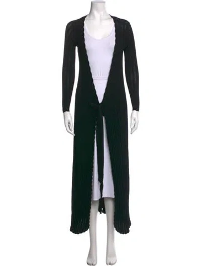 Pre-owned La Maille Sezane V-neck Long Dress In Black