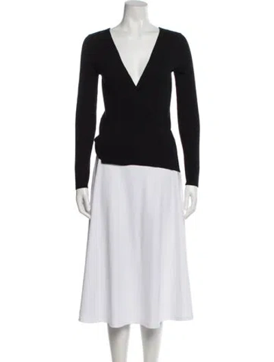 Pre-owned La Maille Sezane V-neck Long Sleeve Top In Black