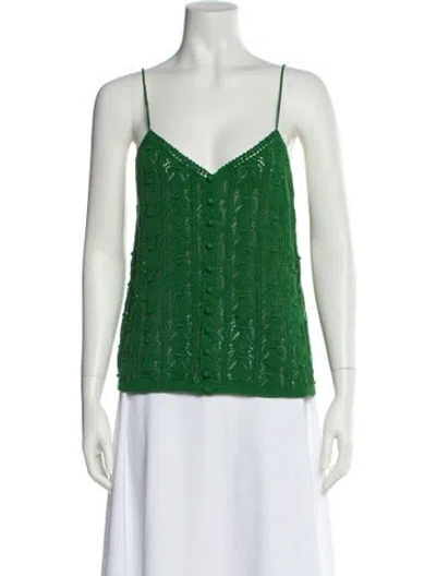 Pre-owned La Maille Sezane V-neck Sleeveless Top W/ Tags In Green
