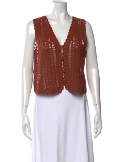 Pre-owned La Maille Sezane V-neck Sleeveless Top W/ Tags In Multi