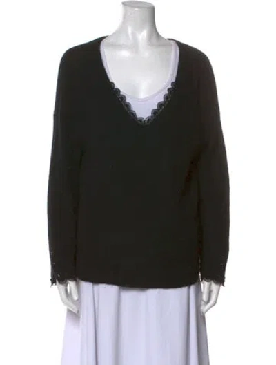 Pre-owned La Maille Sezane V-neck Sweater In Black