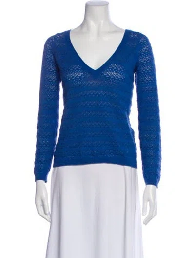 Pre-owned La Maille Sezane V-neck Sweater In Blue