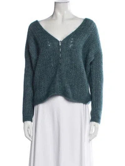 Pre-owned La Maille Sezane V-neck Sweater In Blue